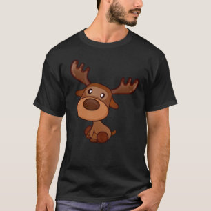 Cute Kawaii Moose Elk Deer Funny Alaska Moose T-Shirt