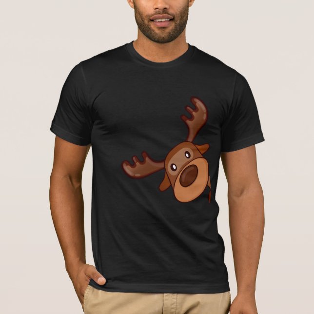 Cute Kawaii Moose Elk Deer Funny Alaska Moose T-Shirt (Front)