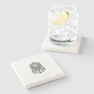 Cute Kawaii Moroccan Amazigh Tazarzit SilveSticker Stone Coaster
