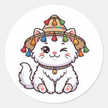 Cute Kawaii Moroccan Cat with Traditional NSticker