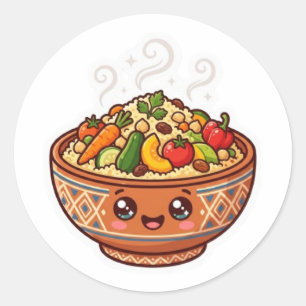 Cute Kawaii Moroccan Couscous Food Bowl Sticker