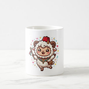 Cute Kawaii Moroccan Eid al-Adha Sheep Fez Sticker Coffee Mug