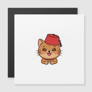 Cute Kawaii Moroccan Fez Hat Cat Sticker