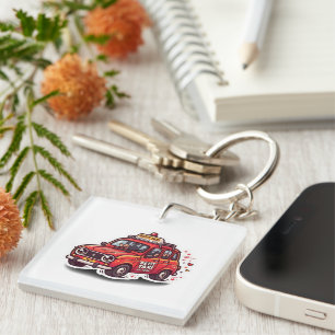Cute Kawaii Moroccan Red Petit Taxi City Travel St Key Ring