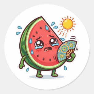 Cute Kawaii Moroccan Summer Watermelon DallSticker Classic Round Sticker