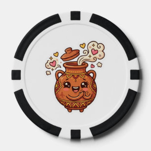 Cute Kawaii Moroccan Tanjia Clay Pot Food Sticker Poker Chips