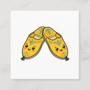 Cute Kawaii Moroccan Teapot & Mint Tea Sticker Square Business Card