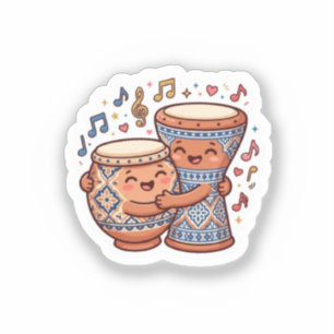 Cute Kawaii Moroccan Traditional Clay Drums Taarij