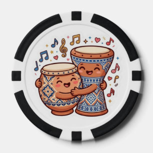 Cute Kawaii Moroccan Traditional Clay Drums Taarij Poker Chips