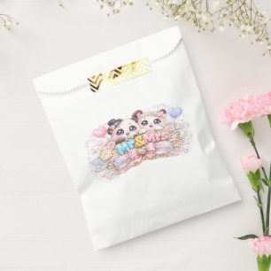 Cute Kawaii Mr and Mrs Panda Couple Pastel Pink We Favour Bag