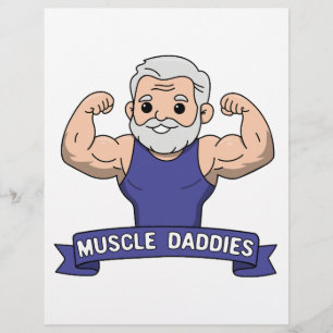 Cute Kawaii Muscle Daddy Bearded Bodybuilder Custom Letterhead
