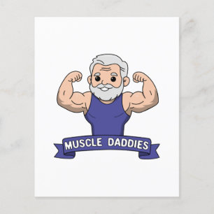 Cute Kawaii Muscle Daddy Bearded Bodybuilder Flyer
