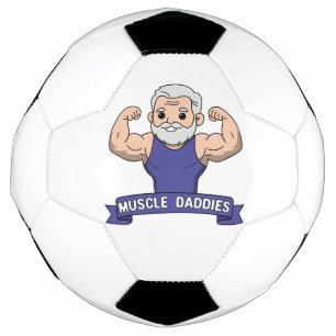 Cute Kawaii Muscle Daddy Bearded Bodybuilder Soccer Ball