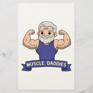 Cute Kawaii Muscle Daddy Bearded Bodybuilder Stationery