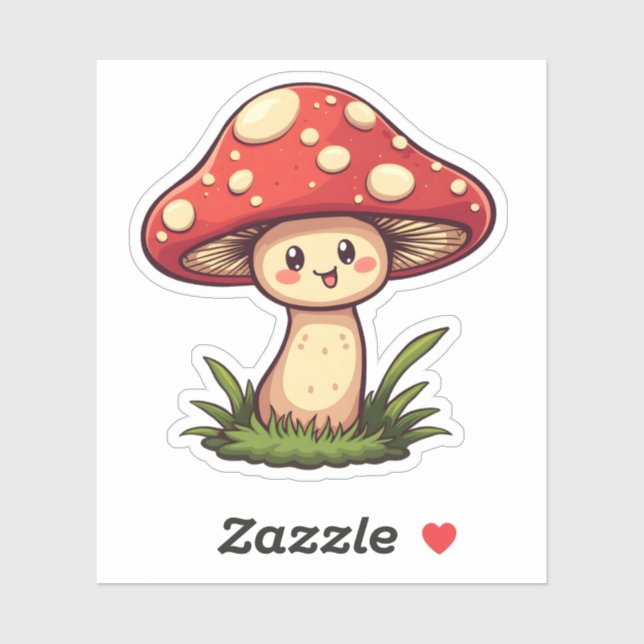 Cute Kawaii Mushroom Fun Whimsical Nature Design  (Sheet)
