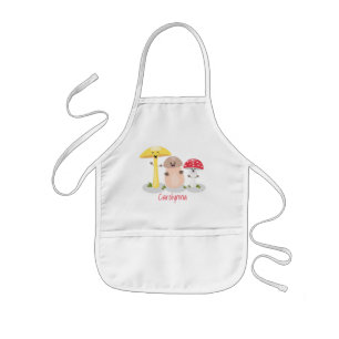 Cute kawaii mushroom fungi toadstool kids apron