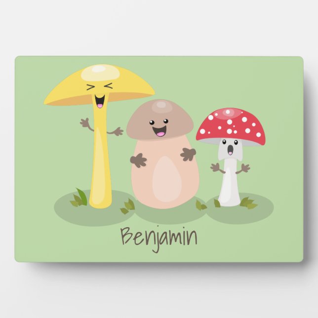 Cute kawaii mushroom fungi toadstool plaque (Front)