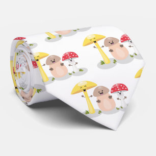 Cute kawaii mushroom fungi toadstool tie