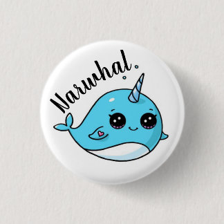 Cute Kawaii Narwhal 3 Cm Round Badge