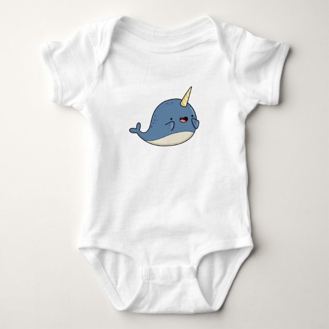 Cute Kawaii Narwhal Baby Bodysuit (Front)