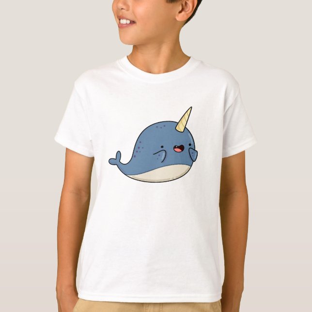 Cute Kawaii Narwhal T-Shirt (Front)