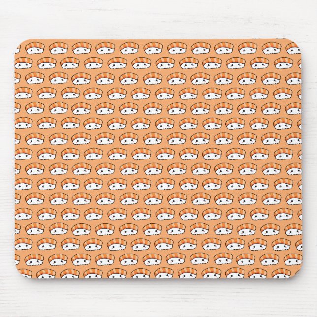 Cute Kawaii Nigiri Sushi Seamless Pattern Mouse Pad (Front)