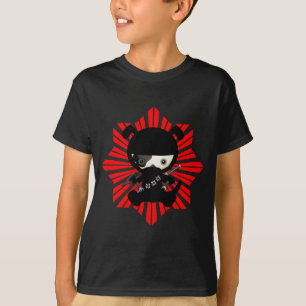 Cute Kawaii Ninja Puppy Dog on Red T-Shirt