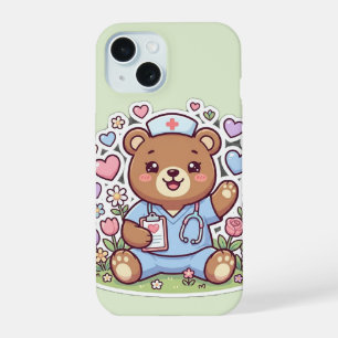 Cute Kawaii Nurse Teddy Bear Healthcare iPhone  15 Case