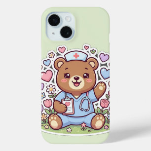 Cute Kawaii Nurse Teddy Bear Healthcare iPhone 15 Case