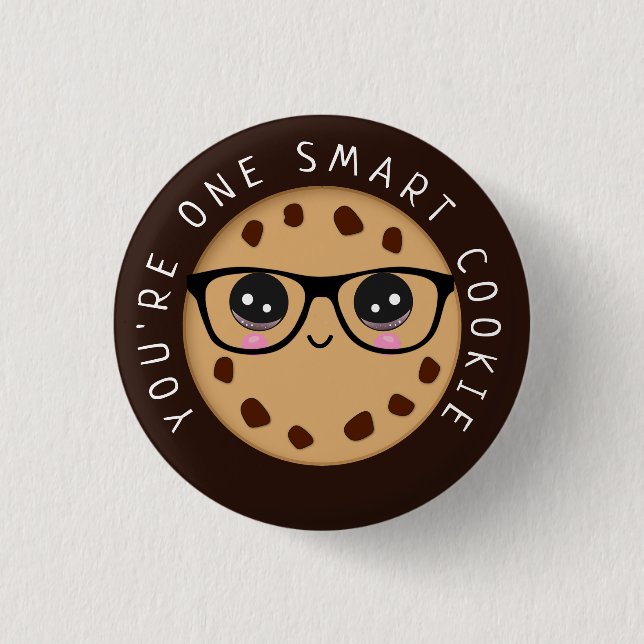 Cute Kawaii One Smart Cookie 3 Cm Round Badge (Front)