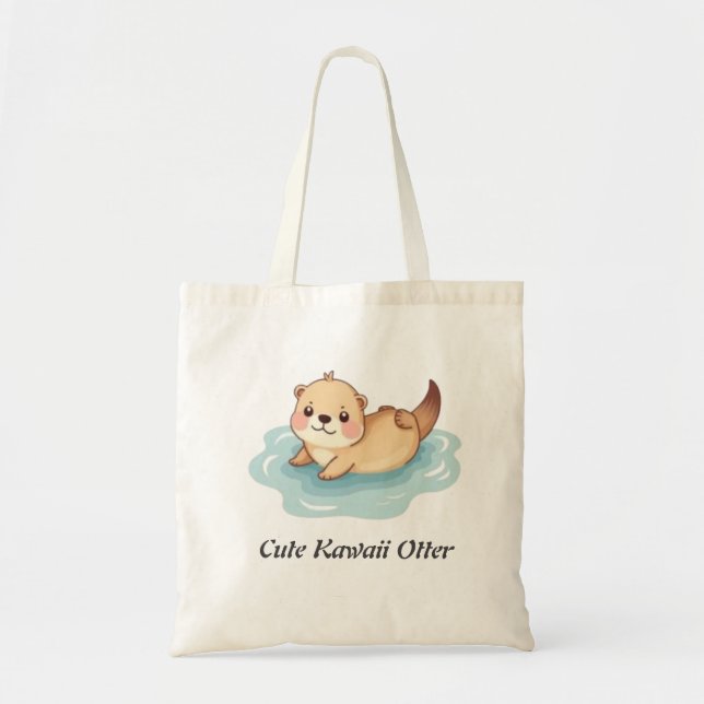 Cute Kawaii Otter Tote Bag (Front)