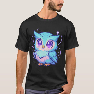 Cute Kawaii Owl Cartoon Pastel T-Shirt