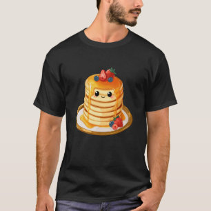 Cute Kawaii Pancake Stack with Berries Breakfast L T-Shirt