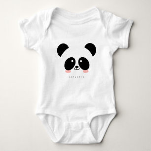 Cute Kawaii Panda   Add Your Name Baby Bodysuit
