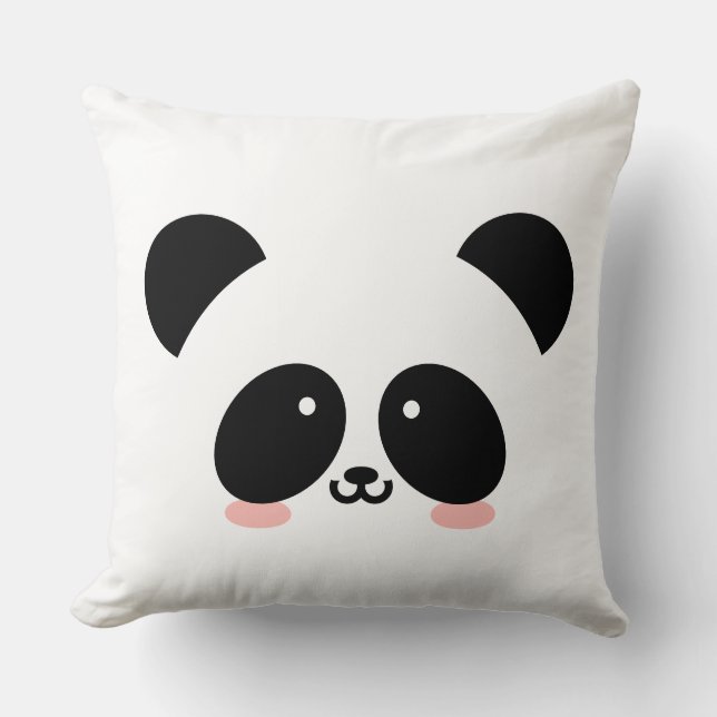Cute Kawaii Panda | Add Your Name Cushion (Front)