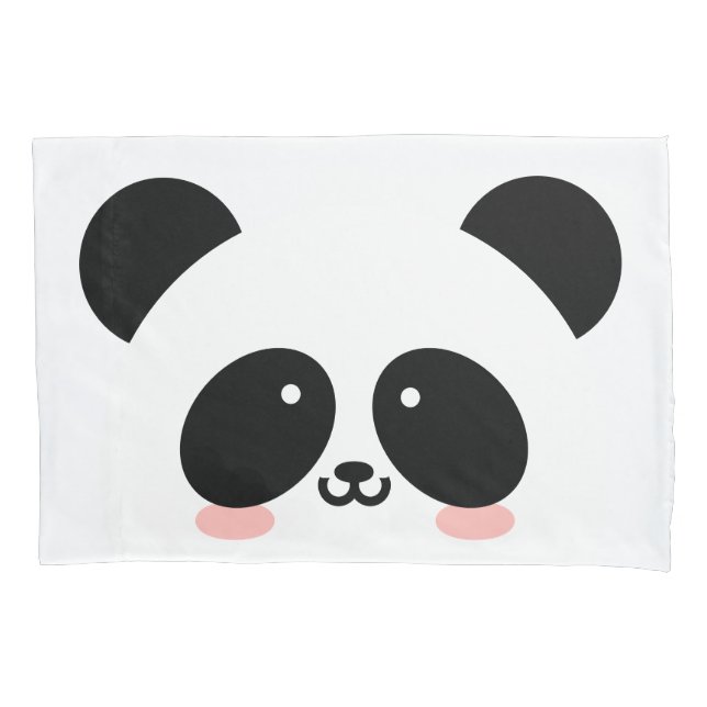 Cute Kawaii Panda | Add Your Name Pillowcase (Front)