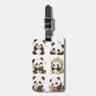 Cute Kawaii Panda Bear Pattern Luggage Tag