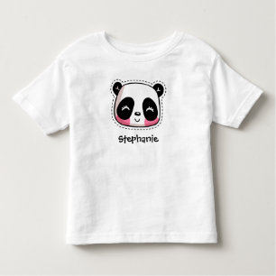 Cute Kawaii Panda Bear with Personalized Name Toddler T-Shirt