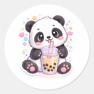 Cute Kawaii Panda Boba Tea Sticker Adorable Anim