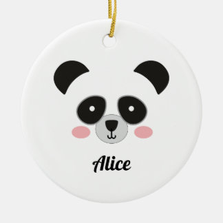 Cute Kawaii Panda Christmas Ornament – Add Name