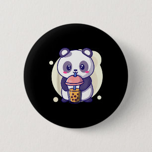 Cute kawaii panda drinks boba bubble tea kawaiiCut 6 Cm Round Badge