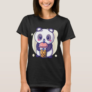 Cute kawaii panda drinks boba bubble tea kawaiiCut T-Shirt