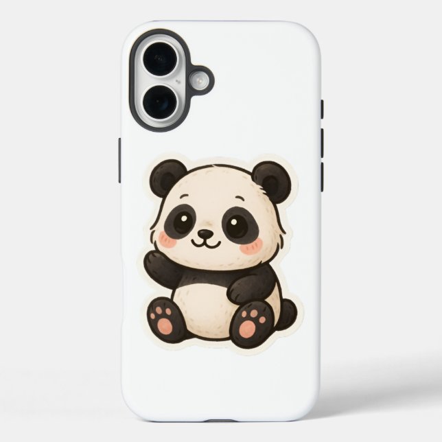 Cute Kawaii Panda iPhone 16 Plus Case  (Back)