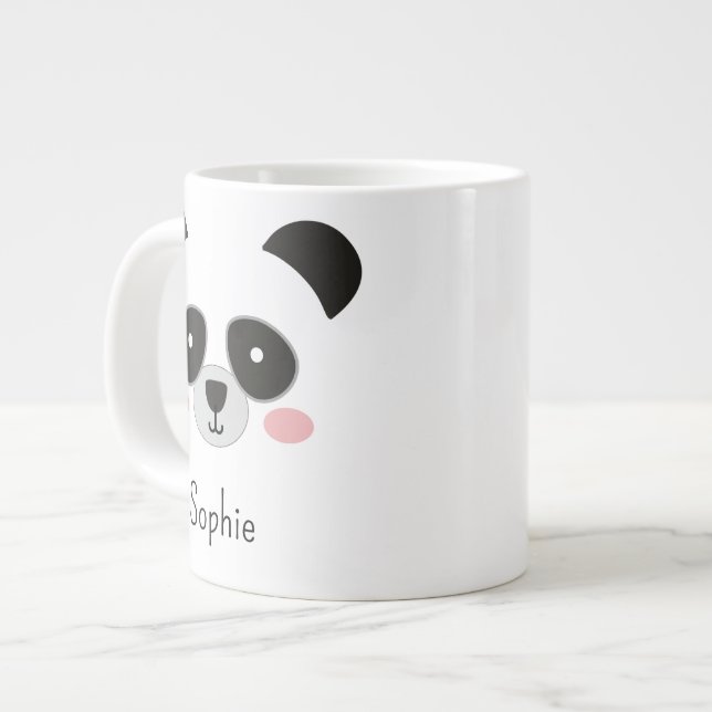 Cute Kawaii Panda Mug – Add Your Name (Front Left)