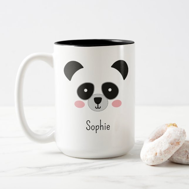 Cute Kawaii Panda Mug – Custom Name Design (With Donut)