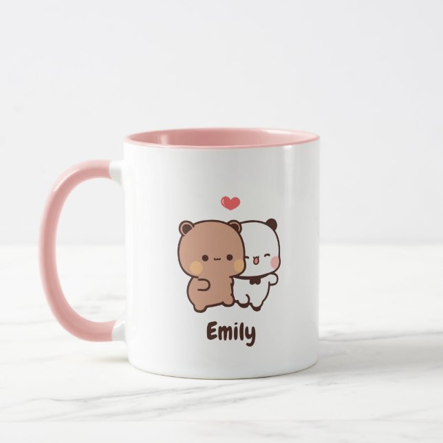 Cute Kawaii Panda | Personalised Add Your Name Mug (Left)