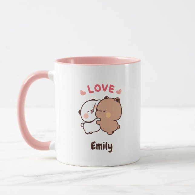 Cute Kawaii Panda | Personalised Add Your Name Mug (Left)