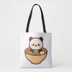 Cute Kawaii Panda Ramen Bowl   Adorable Japanese N Tote Bag