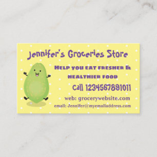Cute kawaii papaya paw paw cartoon illustration business card