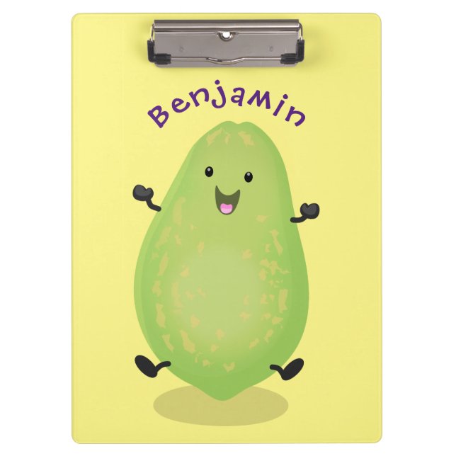 Cute kawaii papaya paw paw cartoon illustration clipboard (Front)